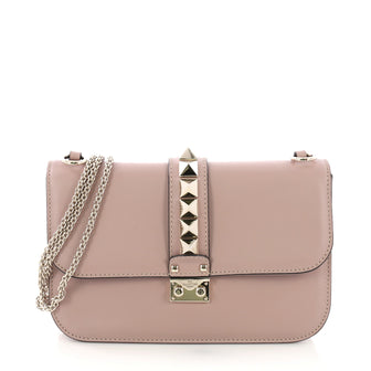 Valentino Glam Lock Shoulder Bag Leather Medium - Rebag