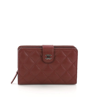 Chanel French Wallet Quilted Caviar Red 379631