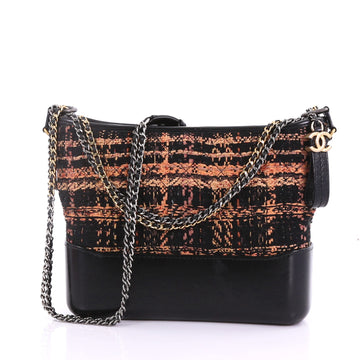 Chanel Model: Gabrielle Hobo Quilted Tweed and Calfskin Medium Black 37987/3