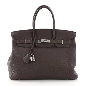 Hermes Birkin Handbag Brown Togo with Palladium Hardware 35 - Rebag