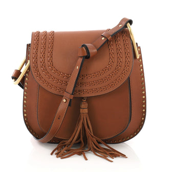 Chloe Hudson Handbag Whipstitch Leather Medium Brown 379942