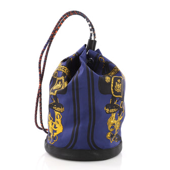 Hermes Soie Cool Handbag Printed Silk and Calfskin Medium 380092