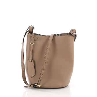 Burberry Lorne Bucket Bag Leather Small Brown 380101