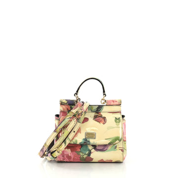 Dolce & Gabbana Miss Sicily Handbag Printed Patent Mini 380111