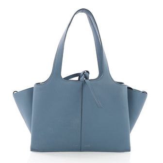 Celine Tri-Fold Shoulder Bag Grained Calfskin Small Blue 380161