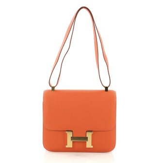 Hermes Constance Handbag Epsom 24 Orange 3803613