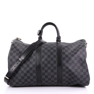 Louis Vuitton Model: Keepall Bandouliere Bag Damier Graphite 45 Black 38036/9