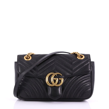 Gucci GG Marmont Flap Bag Matelasse Leather Small Black 3803714