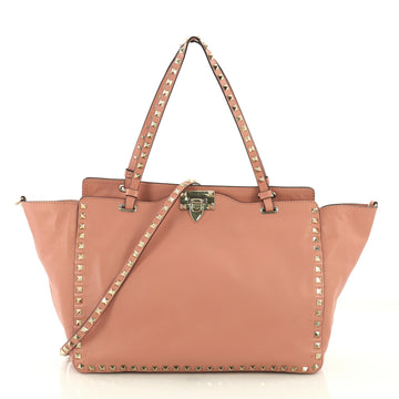 Valentino Rockstud Tote Soft Leather Medium Pink 3803722
