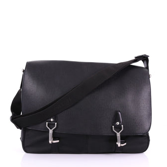 Louis Vuitton Dersou Bag Taiga Leather and Canvas Black 3803751