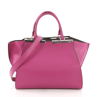 Fendi Petite 3Jours Handbag Leather Purple 380399