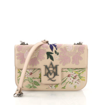 Alexander McQueen Insignia Chain Flap Bag Embroidered Leather Medium