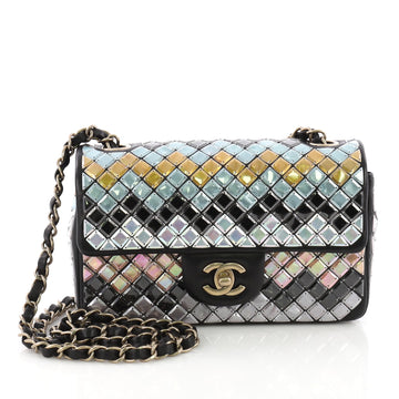Chanel Mosaic Flap Bag Embellished Lambskin Small Purple 38048/4 