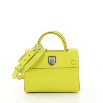Christian Dior Diorever Handbag Leather Mini Yellow 380921
