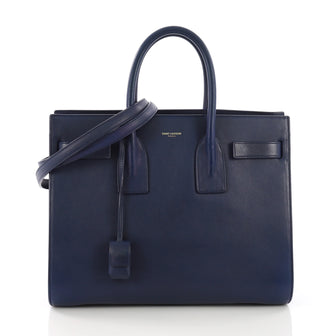 Saint Laurent Sac de Jour Handbag Leather Small Blue 380932