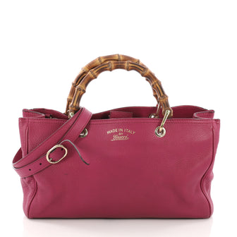 Gucci Bamboo Shopper Tote Leather Medium Pink 380983