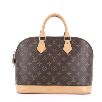 Louis Vuitton Alma Handbag Monogram Canvas PM Brown 381022