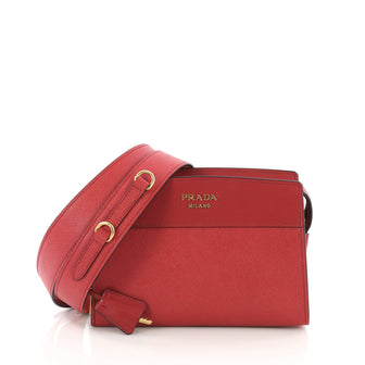 Prada Esplanade Crossbody Bag Saffiano Leather Small Red 381281