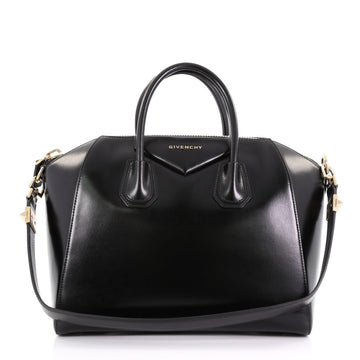 Givenchy Antigona Bag Glazed Leather Medium Black 3814001