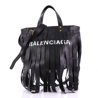Balenciaga Laundry Cabas Tote Fringe Leather XS - Rebag