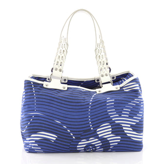 Chanel Model: Camellia Beach Tote Printed Terry Cloth Large Blue 38145/114