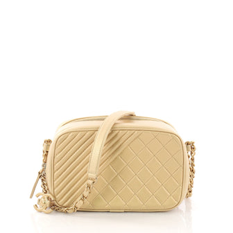 Chanel Coco Boy Camera Bag Quilted Leather Small Gold 38145123