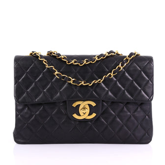 Chanel Model: Vintage Classic Single Flap Bag Quilted Lambskin Maxi Black 38145/31