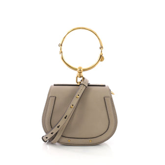 Chloe Nile Crossbody Bag Leather Small - Designer Handbag Gray 3814553