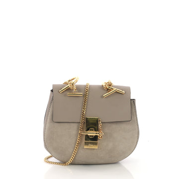 Chloe Drew Crossbody Bag Leather Mini - Designer Handbag Gray 3814557