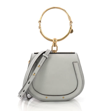 Chloe Nile Crossbody Bag Leather Small Blue 3814561