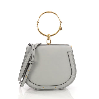 Chloe Nile Crossbody Bag Leather Medium - Designer Handbag Blue 3814562