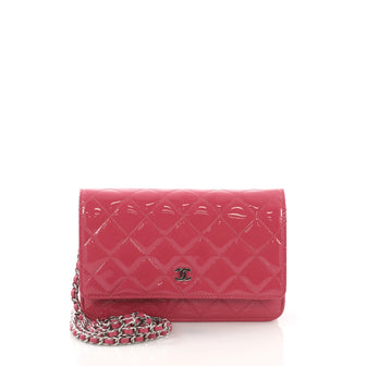 Chanel Wallet on Chain Quilted Patent Pink 381515