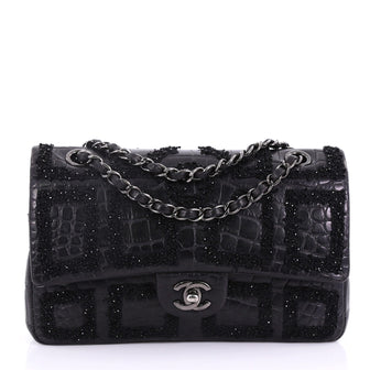 Chanel Garden of Versailles Classic Double Flap Bag Sequin Embellished Alligator Medium 381582