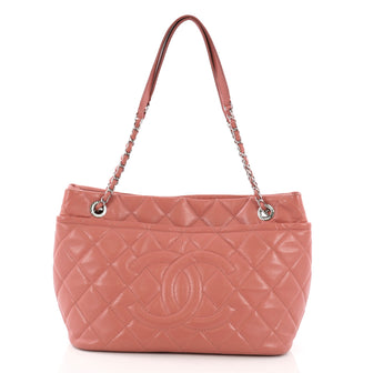 Chanel Timeless CC Soft Tote Quilted Caviar Large Pink 381583
