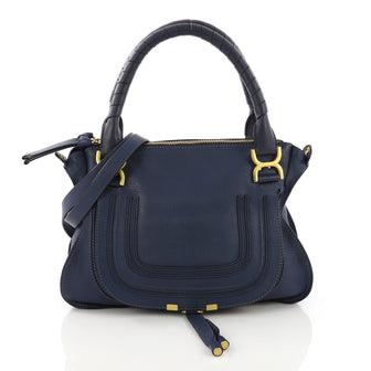 Chloe Marcie Satchel Leather Medium Blue 381661