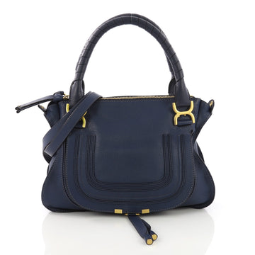 Chloe Marcie Satchel Leather Medium Blue 381661
