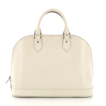 Louis Vuitton Alma Handbag Epi Leather PM White 381741