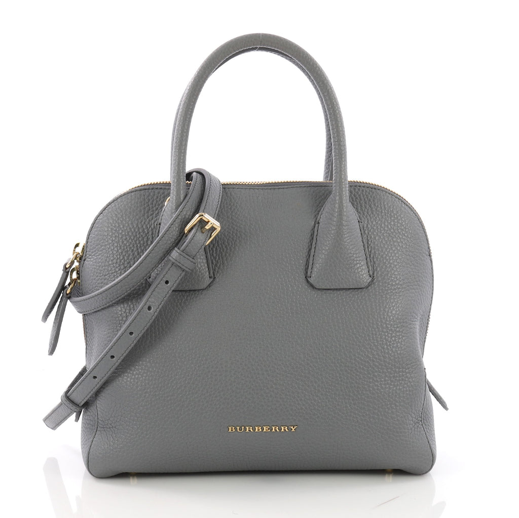 burberry walk in the rain bowler bag 2002 Burberry Greenwood Bowling Bag Grainy Leather Small Gray 381902