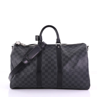 Louis Vuitton Keepall Bandouliere Bag Damier Graphite 45 Black 382121