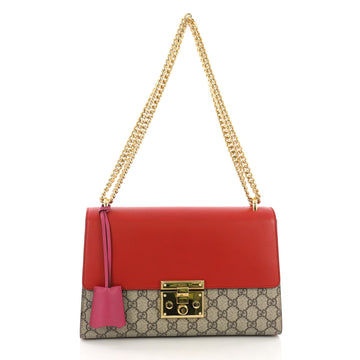 Gucci Padlock Shoulder Bag GG Coated Canvas and Leather Medium