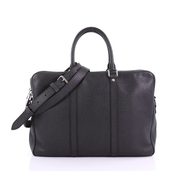 Louis Vuitton Model: Porte-Documents Voyage Briefcase Taiga Leather PM Gray 38218/106