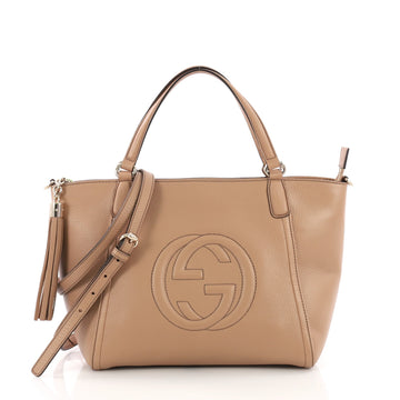 Gucci Soho Convertible Top Handle Bag Leather Small
