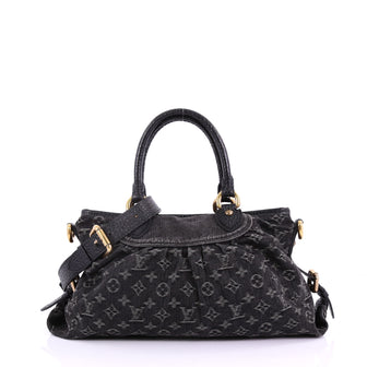 Louis Vuitton Neo Cabby Handbag Denim MM Black 38218160