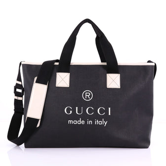 Gucci Convertible Logo Tote Coated Canvas Large Black 38218161