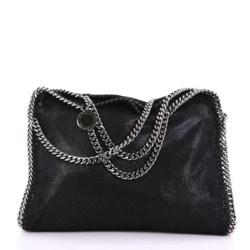 Stella McCartney Falabella Fold Over Bag Shaggy Deer Black 38218166