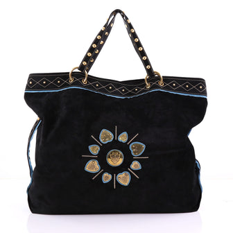 Gucci Irina Babouska Tote Suede Black 38218174