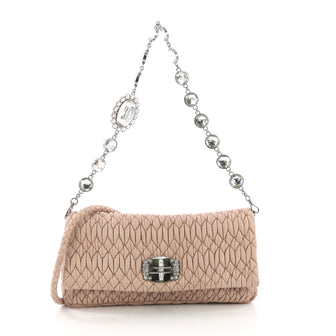 Miu Miu Crystal Clutch Matelasse Leather Medium Neutral 38218175
