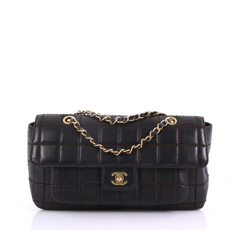 Chanel Vintage Chocolate Bar CC Flap Bag Quilted 38218196
