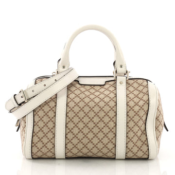 Gucci Vintage Web Boston Bag Diamante Canvas Small