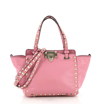 Valentino Rockstud Tote Soft Leather Mini Pink 38218215
